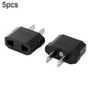 Adaptador de cargador de enchufe de la UE a enchufe de EE. UU. de 5 piezas, adaptador de corriente de viaje con enchufe de Estados Unidos (negro)