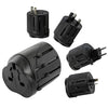 Adaptador universal de viaje con enchufe todo en 1 EU + AU + UK + US, Tamaño: 60 x 58 x 56 mm (negro)