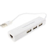 Red USB de 1 puerto con concentrador USB de 3 puertos a tarjeta adaptadora LAN Ethernet RJ45 hembra (blanco)