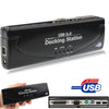 Estación de acoplamiento USB 2.0 de alta velocidad con 8 puertos (2xb 2.0 + PS2 mouse + PS2 teclado + RS232 + DB25 + LAN + Upstream), Negro (Negro)