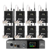 Sistema In Ear Inalámbrico Estéreo DEBRA SW-1 UHF con Transmisor Metálico y 8 Receptores