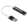 Carcasa de aluminio Jack de 3,5 mm Tarjeta de sonido USB externa HIFI Magic Voice Adaptador de 7.1 canales Unidad gratuita para computadora, computadora de escritorio, altavoces, auriculares (negro)