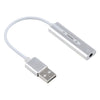 Carcasa de aluminio Jack de 3,5 mm Tarjeta de sonido USB externa HIFI Magic Voice Adaptador de 7.1 canales Unidad gratuita para computadora, computadora de escritorio, altavoces, auriculares (plateado)