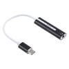 Carcasa de aluminio Jack de 3,5 mm USB-C / Tipo-C externo Tarjeta de sonido HIFI Magic Voice Adaptador convertidor de 7.1 canales Unidad libre (Negro)