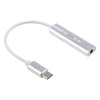 Carcasa de aluminio Jack de 3,5 mm USB-C / Tipo-C externo Tarjeta de sonido HIFI Magic Voice Adaptador convertidor de 7.1 canales Unidad libre (Plata)