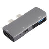 Doble puerto USB-C / Type-C a PD + USB 3.0 + Adaptador HUB de extensión multifuncional HDMI