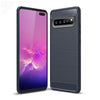 Carcasa de TPU de fibra de carbono con textura cepillada para Galaxy S10 5G (azul marino)