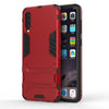 Carcasa de PC + TPU a prueba de golpes para Galaxy A50, con soporte (rojo)