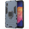 Estuche protector PC + TPU a prueba de golpes para Galaxy A10, con soporte para anillo magnético (azul marino)