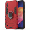 Estuche protector PC + TPU a prueba de golpes para Galaxy A10, con soporte para anillo magnético (rojo)