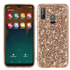 Carcasa de TPU a prueba de golpes con polvo brillante para Galaxy A40 (dorado)