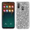 Carcasa de TPU a prueba de golpes en polvo brillante para Galaxy A40 (plateado)