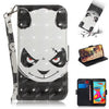 Estuche de cuero con tapa horizontal con dibujo de oso enojado en 3D para Galaxy A2 Core, con soporte, ranuras para tarjetas y billetera