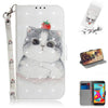 Estuche de cuero con tapa horizontal con dibujo de gato lindo con dibujo en 3D para Galaxy A2 Core, con soporte, ranuras para tarjetas y billetera