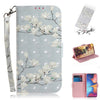 Estuche de cuero con tapa horizontal con dibujo de magnolia en 3D para Galaxy A20e, con soporte, ranuras para tarjetas y billetera