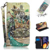 Estuche de cuero con tapa horizontal con dibujo de animales en 3D para Galaxy A60, con soporte, ranuras para tarjetas y billetera