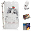 Estuche de cuero con tapa horizontal con dibujo de gato lindo en 3D para Galaxy A60, con soporte, ranuras para tarjetas y billetera