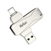 Netac U782C 128GB USB-C / Type-C + USB 3.0 360 grados de rotación Unidad flash de aleación de zinc Disco OTG U