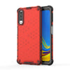 Carcasa de PC + TPU a prueba de golpes Honeycomb para Galaxy A7 (2018) (rojo)