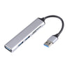 5 en 1 USB 3.0 a Slot de tarjeta SD / TF + 3 puertos USB 3.0 Estación de acoplamiento multifuncional Hub (plata)