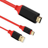 2 en 1 USB-C / Type-C + Interfaz de fuente de alimentación USB para cable de video HDMI 4K x 2K Ultra HD, Longitud: 2 m