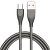 ADC-009 USB A USB-C / TYPE-C Manguera de aleación de zinc Cable de carga de carga rápida, longitud del cable: 1M (Gun Metal)