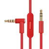 ZS0087 3,5 mm macho a masculino cable de auricular con micrófono y controlado por cable, longitud del cable: 1,4 m (rojo)