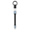 IVON CA90 3.1A MAX USB a Micro USB Cable de datos portátiles con anillo, longitud: 14,5cm (gris oscuro)