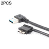 2 PCS USB 3.0 Derecho Codo Macho a Micro USB 3.0 Codo de carga Cable de carga, Longitud del cable: 27 cm