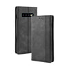 Estuche de cuero con tapa horizontal con textura de caballo loco retro con hebilla magnética para Galaxy S10 (5G), con soporte, ranuras para tarjetas y marco de fotos (negro)