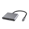 4 en 1 Multifunción USB-C / Type-C a PD USB-C / Type-C +USB 3.0 +Estación de acoplamiento Dual HDMI HDMI (gris)