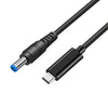 USB-C / Type-C a 4.5 x 3.0 mm Cable de carga de alimentación para computadora portátil, Longitud del cable: aproximadamente 1.5 m (negro)