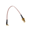 RG316 RP-SMA Hembra a MMCX Cable trenzado macho en ángulo recto, Longitud: 15 cm