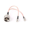 RG316 N Macho a 2xTS9 / 2xCRC9 Macho Enchufe Combinador Divisor Cable de Conexión, Longitud: 15cm