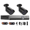 A2B5 720P 1.0 Mega Pixel 2 x Bullet AHD Cameras AHD DVR Kit, compatible con visión nocturna/detección de movimiento, distancia IR: 20 m (negro)