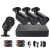A4B5-Mini 4 canales 720P 1.0 megapíxeles 4 x cámaras Bullet AHD AHD DVR Kit, compatible con visión nocturna/detección de movimiento, distancia IR: 20 m