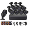 A8B5-Mini 8 canales 1080P 2.0 Mega Pixel 8 x Bullet AHD Cámaras Mini AHD DVR Kit, compatible con visión nocturna/detección de movimiento, distancia IR: 20 m (negro)