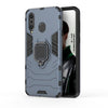 Estuche protector PC + TPU a prueba de golpes con soporte de anillo magnético para Galaxy A8s (azul marino)
