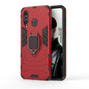 Estuche protector PC + TPU a prueba de golpes con soporte de anillo magnético para Galaxy A8s (rojo)