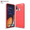 Carcasa de TPU de fibra de carbono con textura cepillada para Galaxy A60 (rojo)