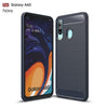 Carcasa de TPU de fibra de carbono con textura cepillada para Galaxy A60 (azul marino)