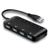 Hub de 4 puertos USB3.0 ultrarrápido con conmutador