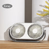 Mini ventilador USB de doble hoja de escritorio de escritorio de frijol pequeño (gris)