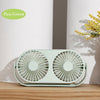 Mini ventilador USB de doble hoja de escritorio de escritorio de frijol pequeño (verde)