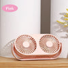 Mini ventilador USB de doble hoja de escritorio de escritorio de frijol pequeño (rosa)