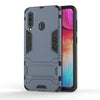 Carcasa de PC + TPU a prueba de golpes para Galaxy A60, con soporte (azul marino)