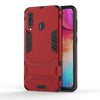 Carcasa de PC + TPU a prueba de golpes para Galaxy A60, con soporte (rojo)
