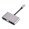 5 en 1 Tipo-C a HDMI + VGA + USB 3.0 + Puerto de audio + Adaptador HUB de puerto PD (gris)