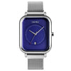 SKMEI 9207 Reloj simple creativo de moda para hombres, hebilla magnética, cinturón de malla, cinturón de acero, reloj de cuarzo para parejas