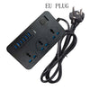 T09 3000W High Power Multi-Function Plug-in 3-Hole International Universal Jack + 6 USB Carga inteligente ENCHUFE DE LA UE
